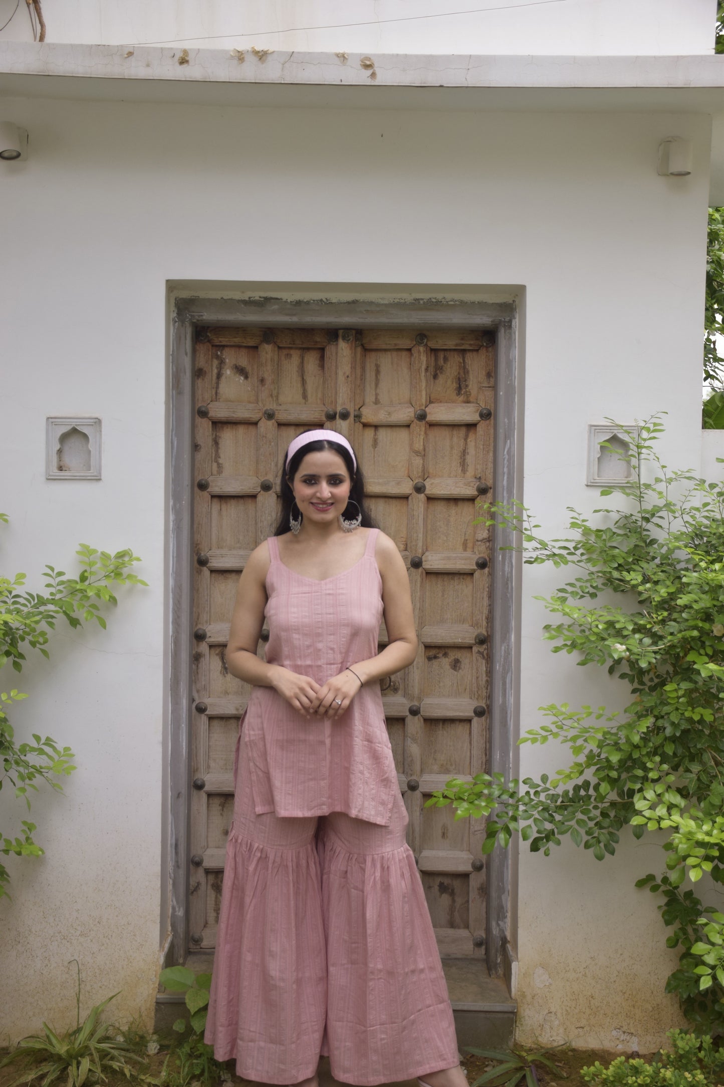 Scarlet Pink Sharara set