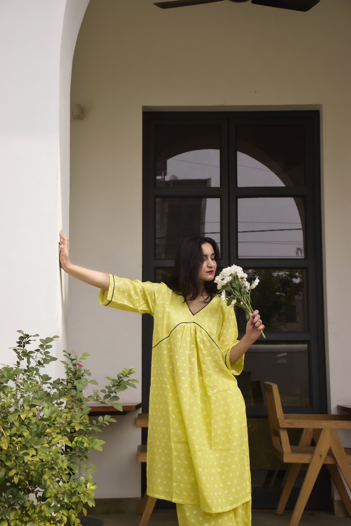 Ruby Butter Yellow Cotton Kurta Set