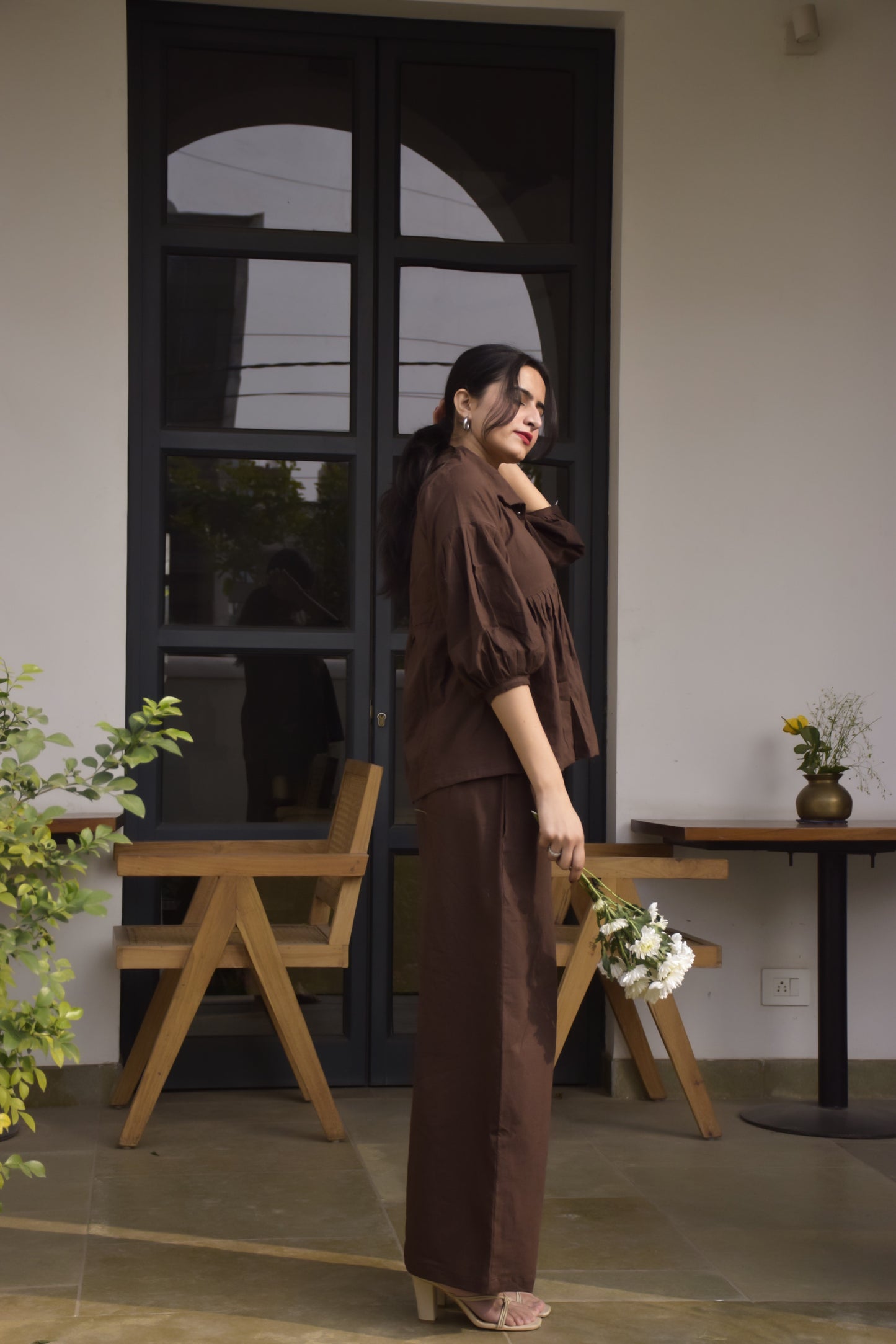 Brown Cotton Co-ord Set