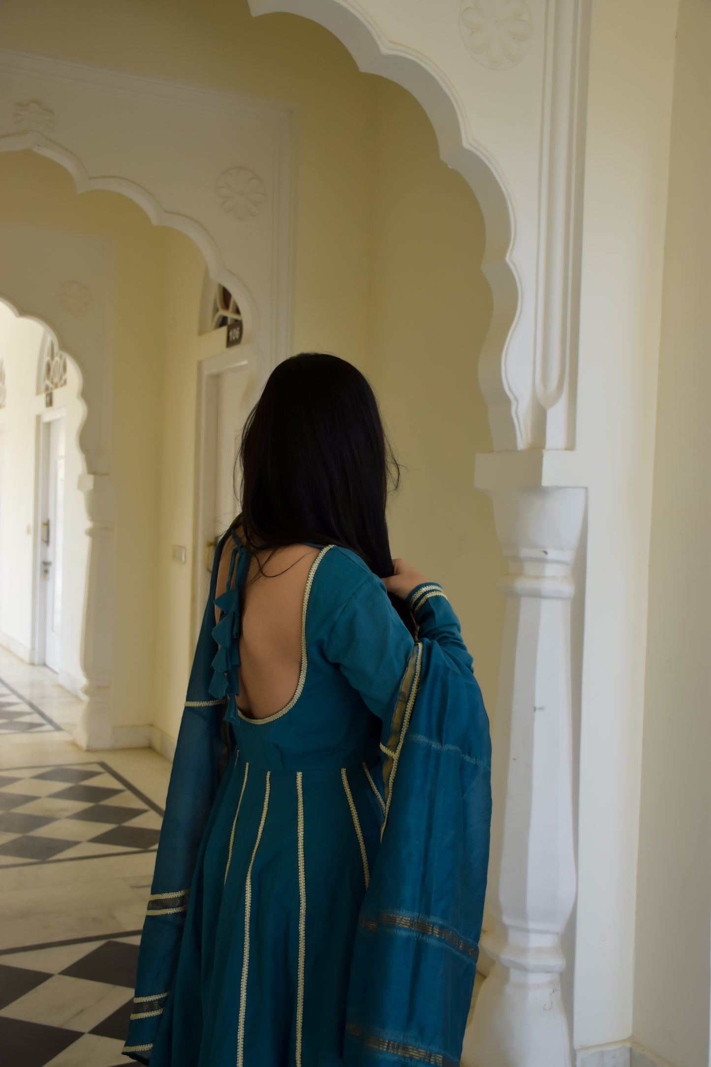 Peacock Green Anarkali Set