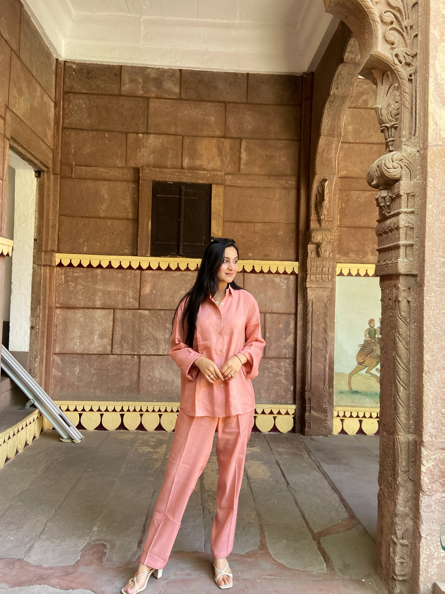 Peach linen coord set