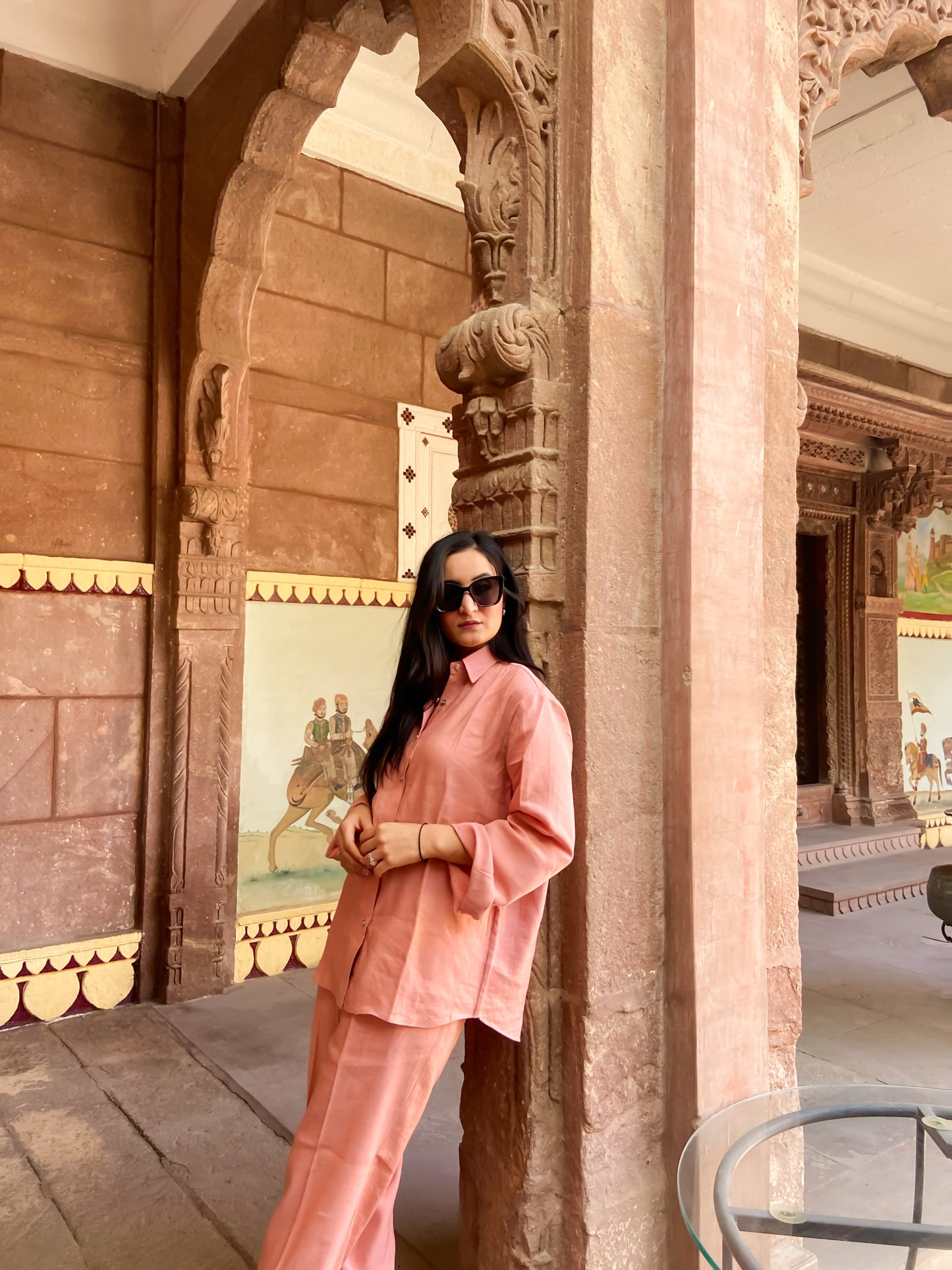 Peach linen coord set