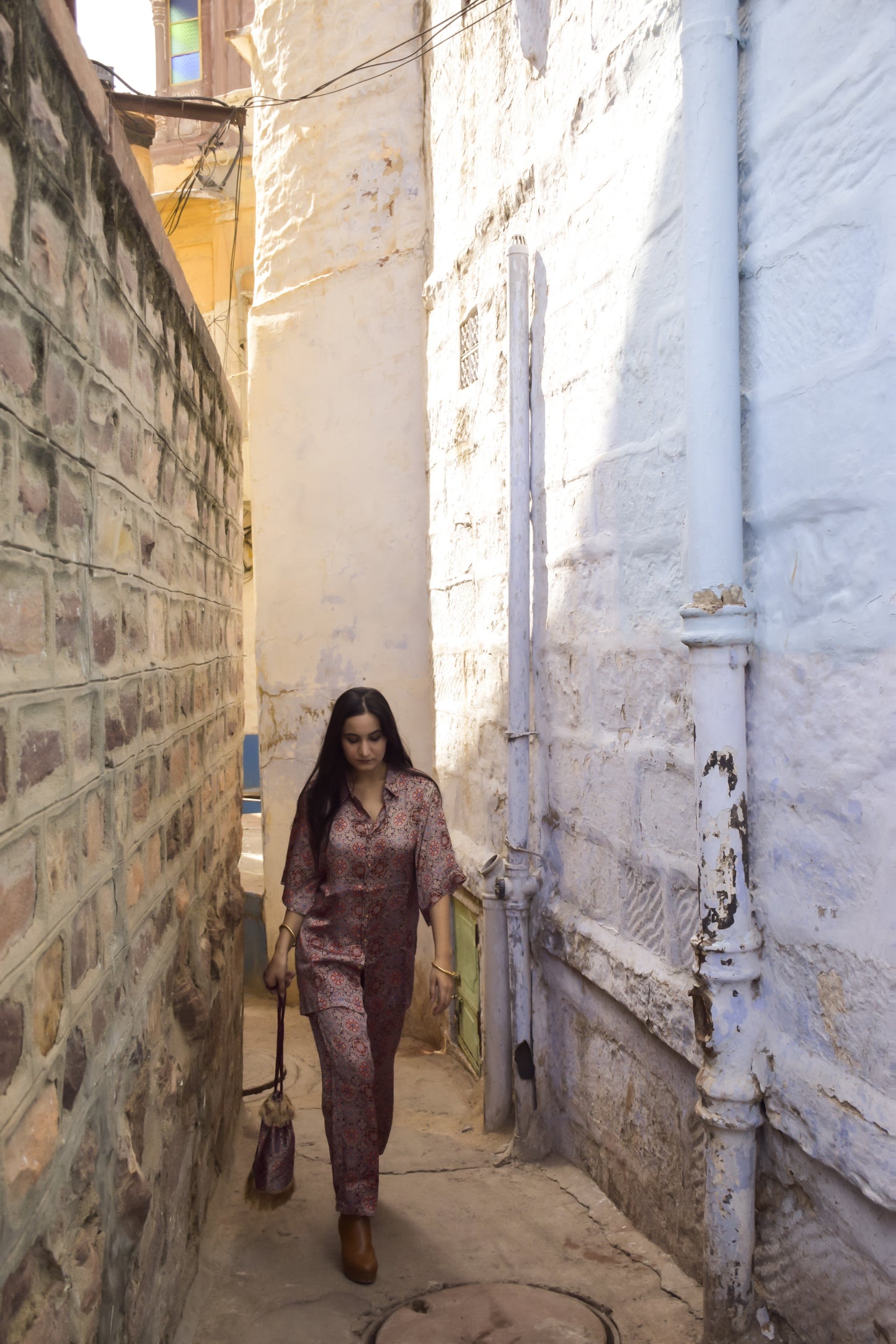 Maroon Hand Block Printed Co-ord Set