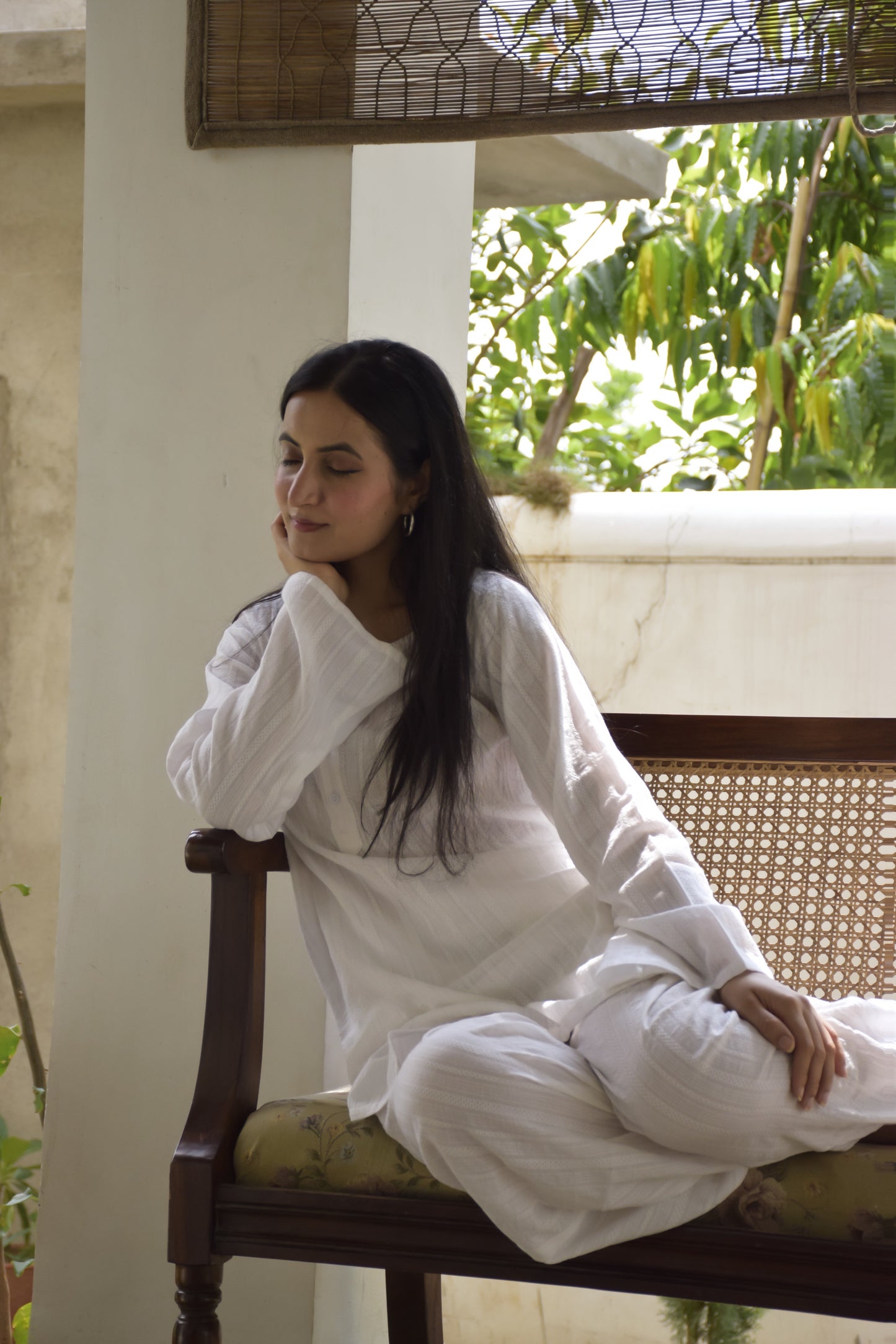 The Lazy Sunday white tunic set
