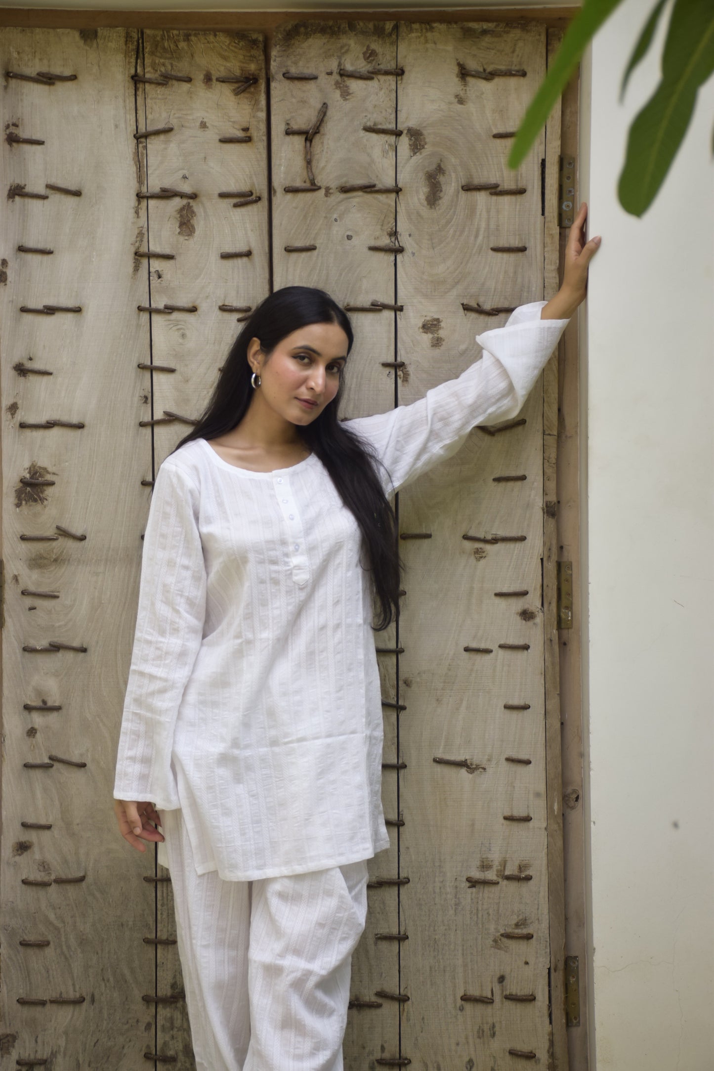 The Lazy Sunday white tunic set