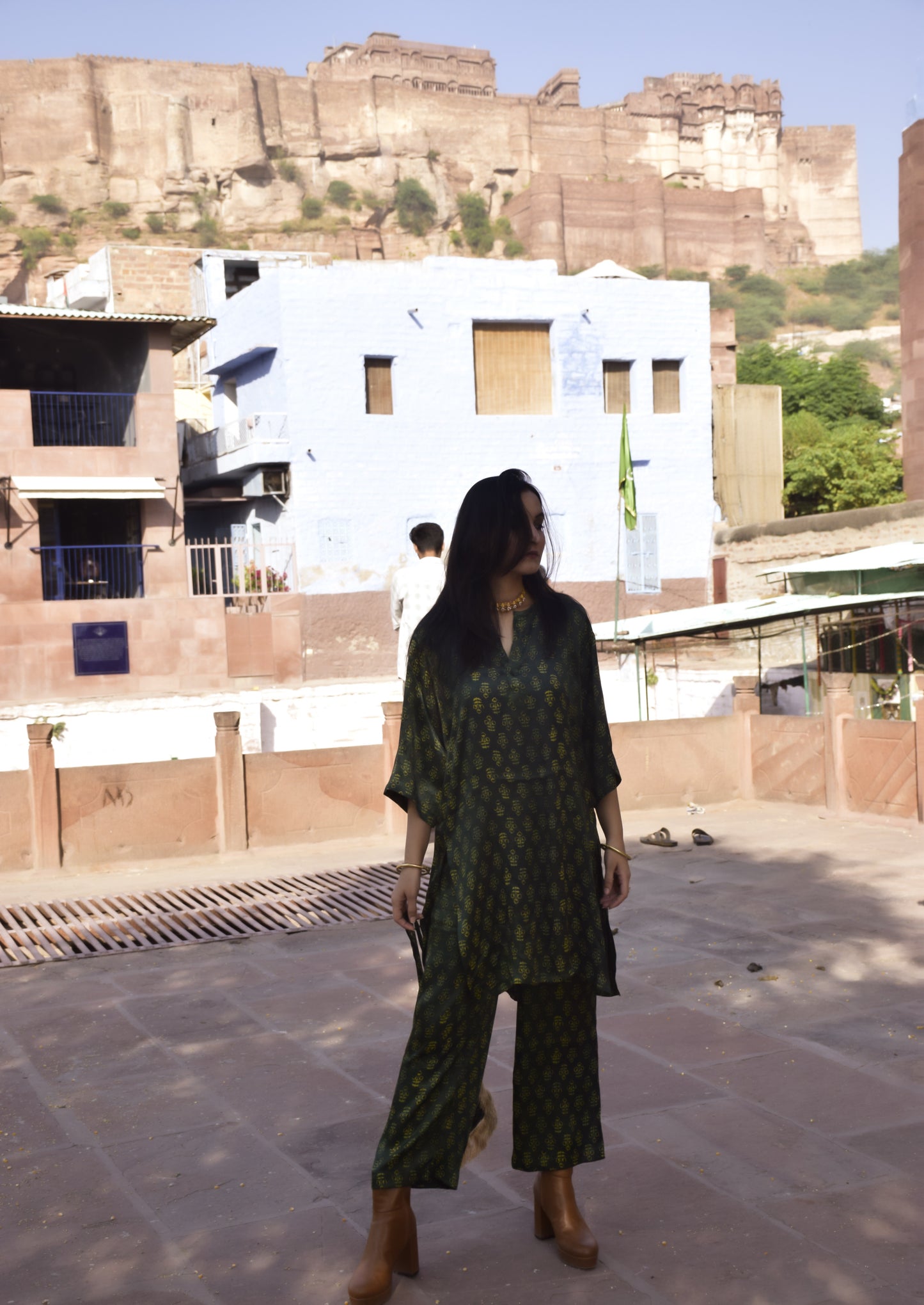 Green Hand Block Printed Co-ord Set