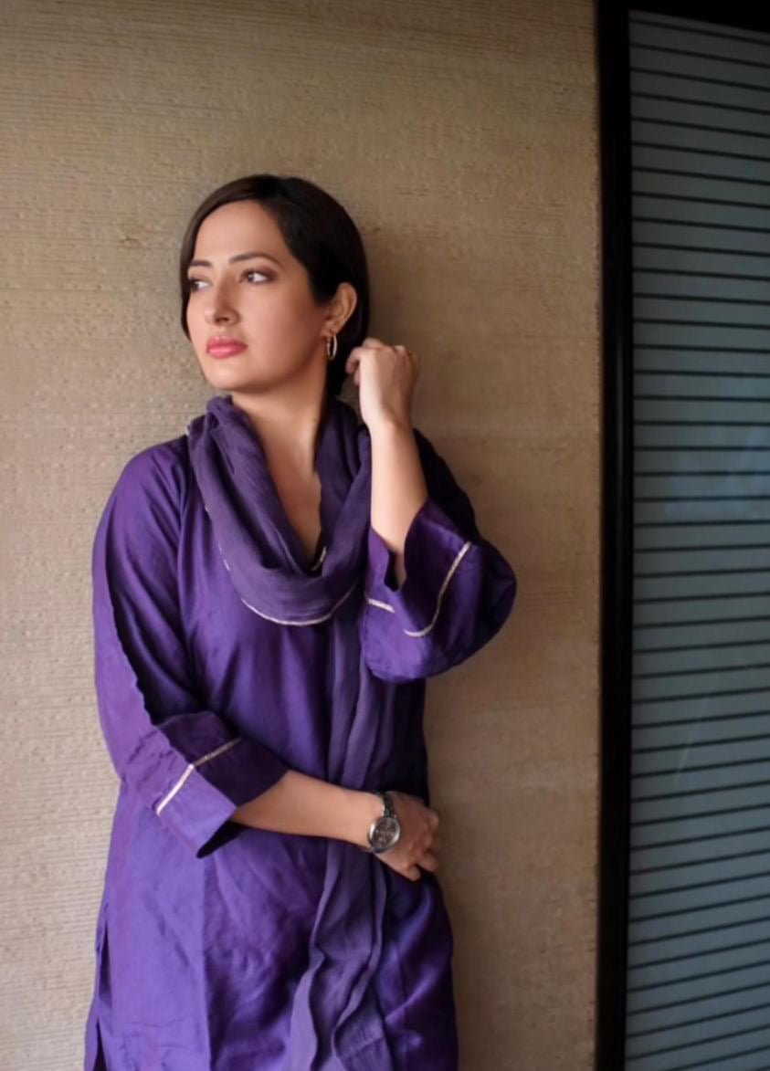 Purple Chanderi Suit