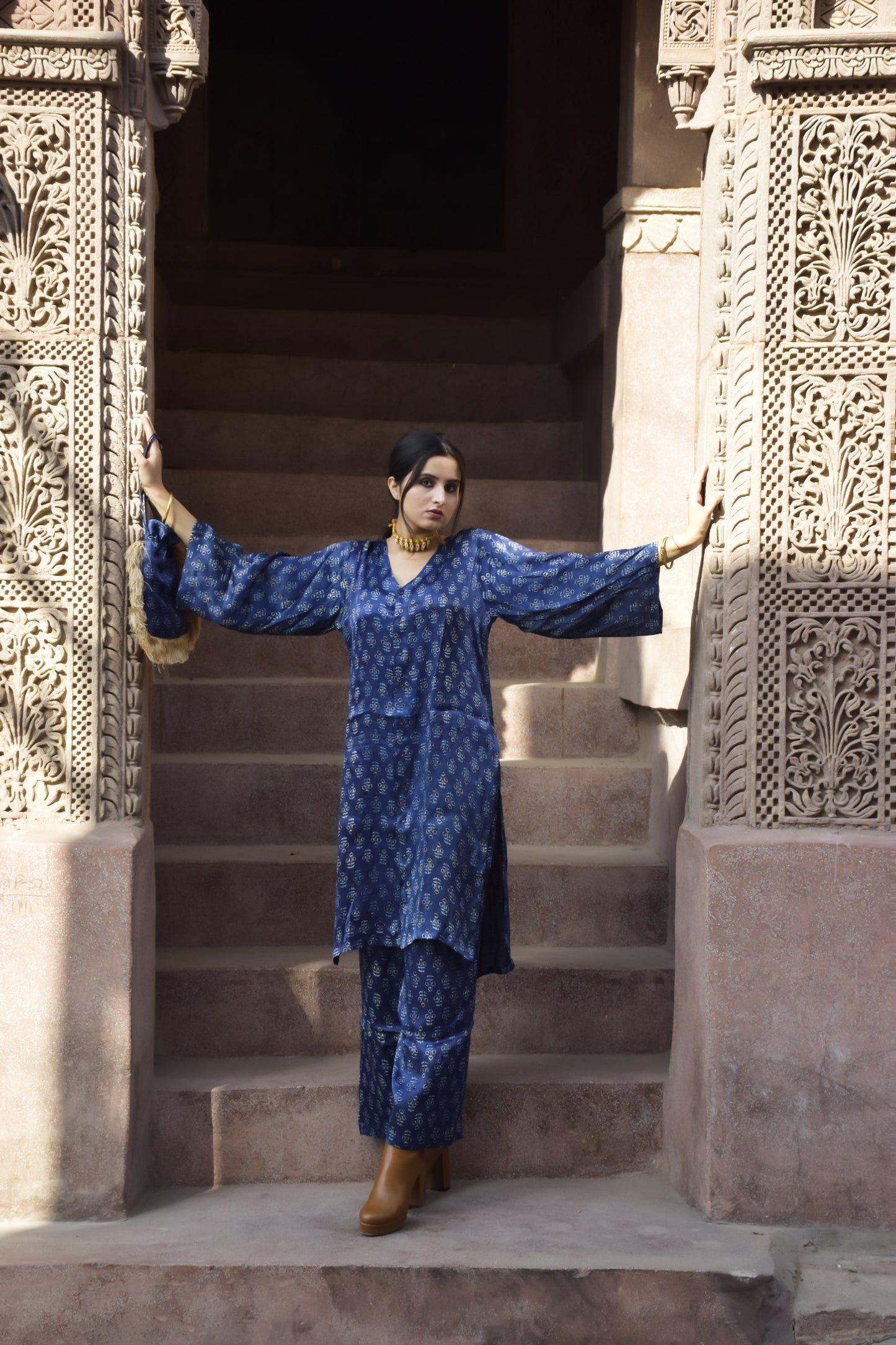 ZAHRA HAND BLOCK PRINTED CO- ORD SET