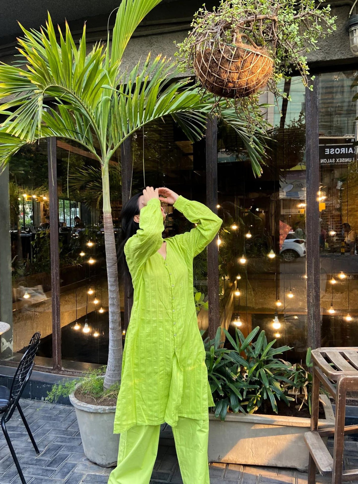 Lime Green Kurta Pant Set