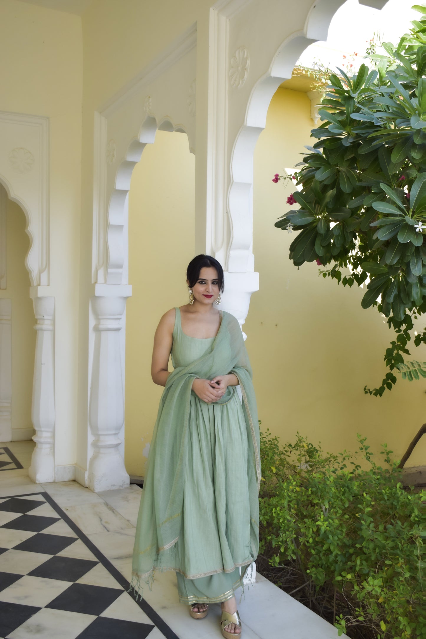 Pista Colour Anarkali Suit