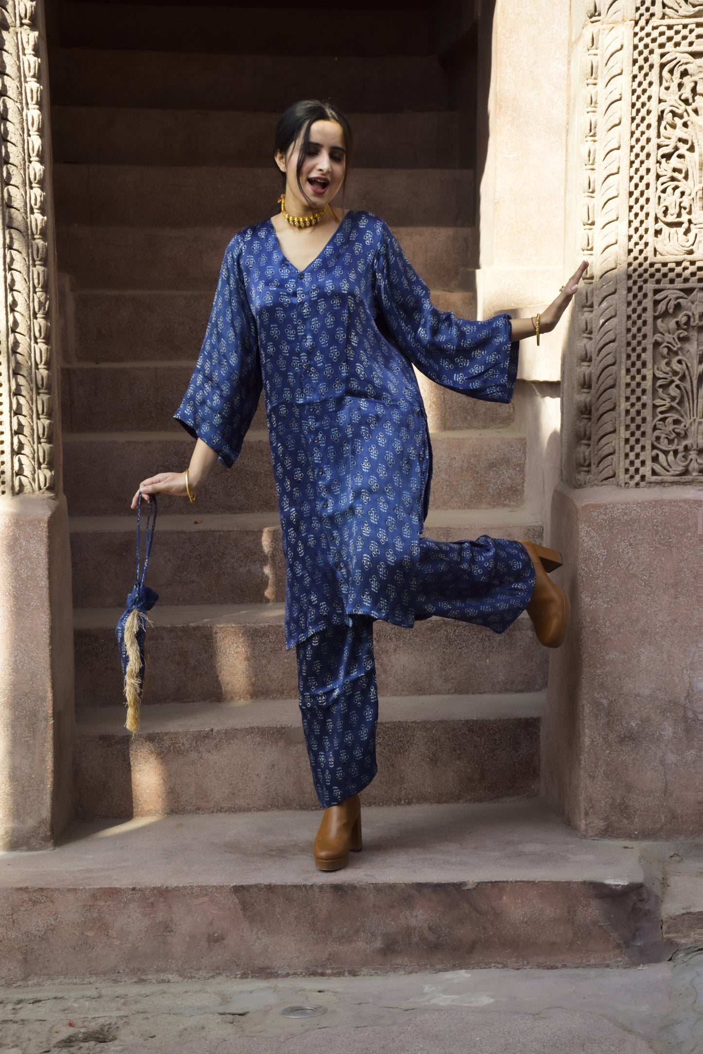 ZAHRA HAND BLOCK PRINTED CO- ORD SET