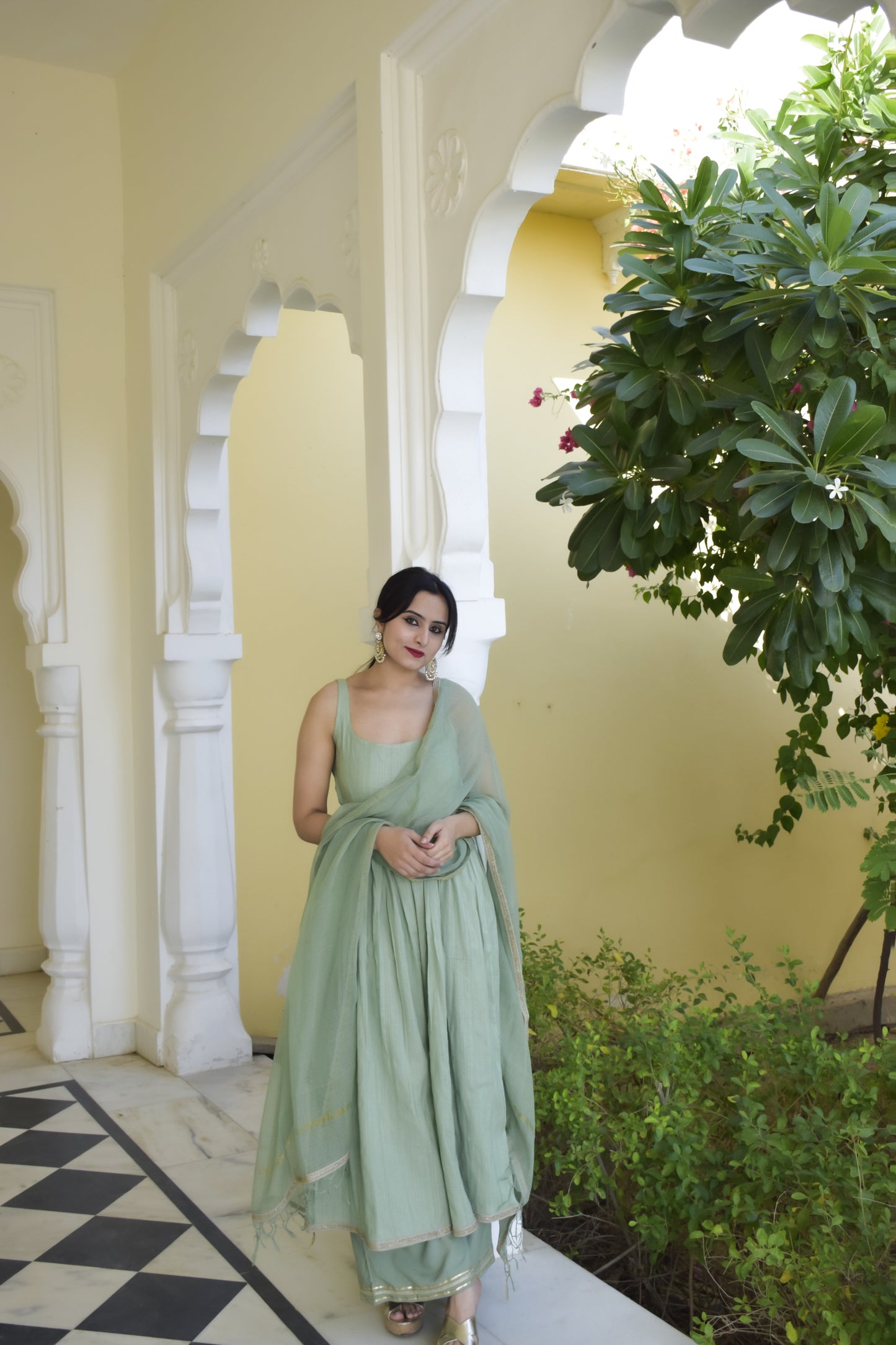 Pista Colour Anarkali Suit