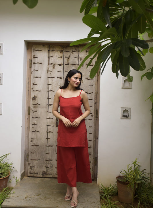 Scarlet Red Kurta Set