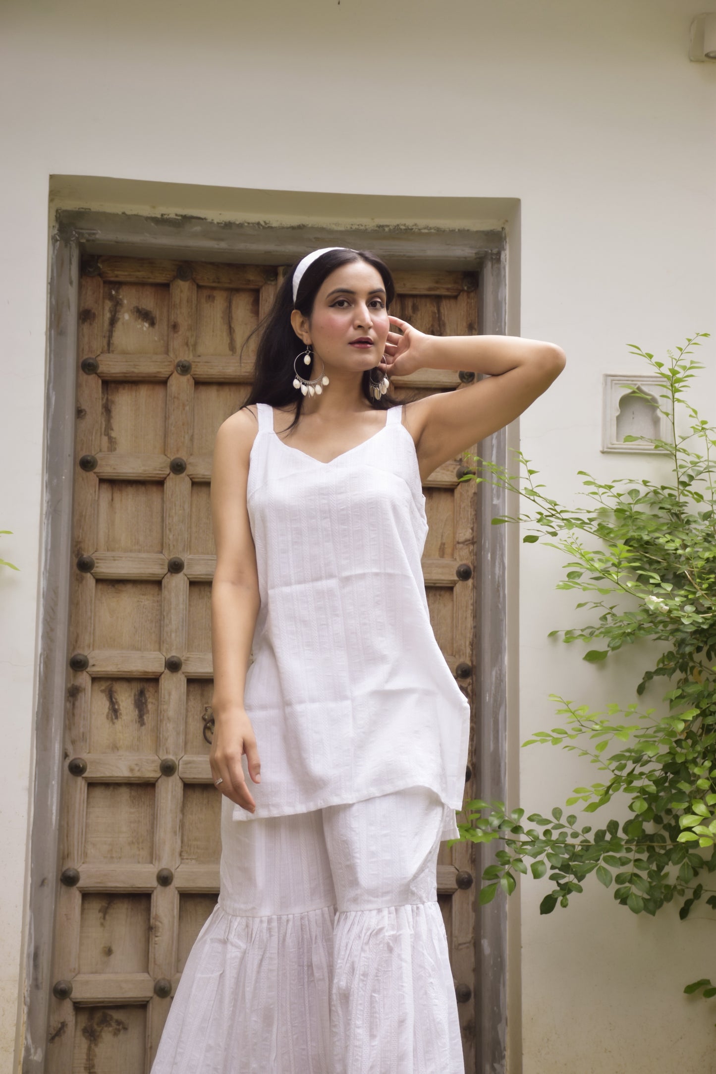 Scarlet White Sharara Set