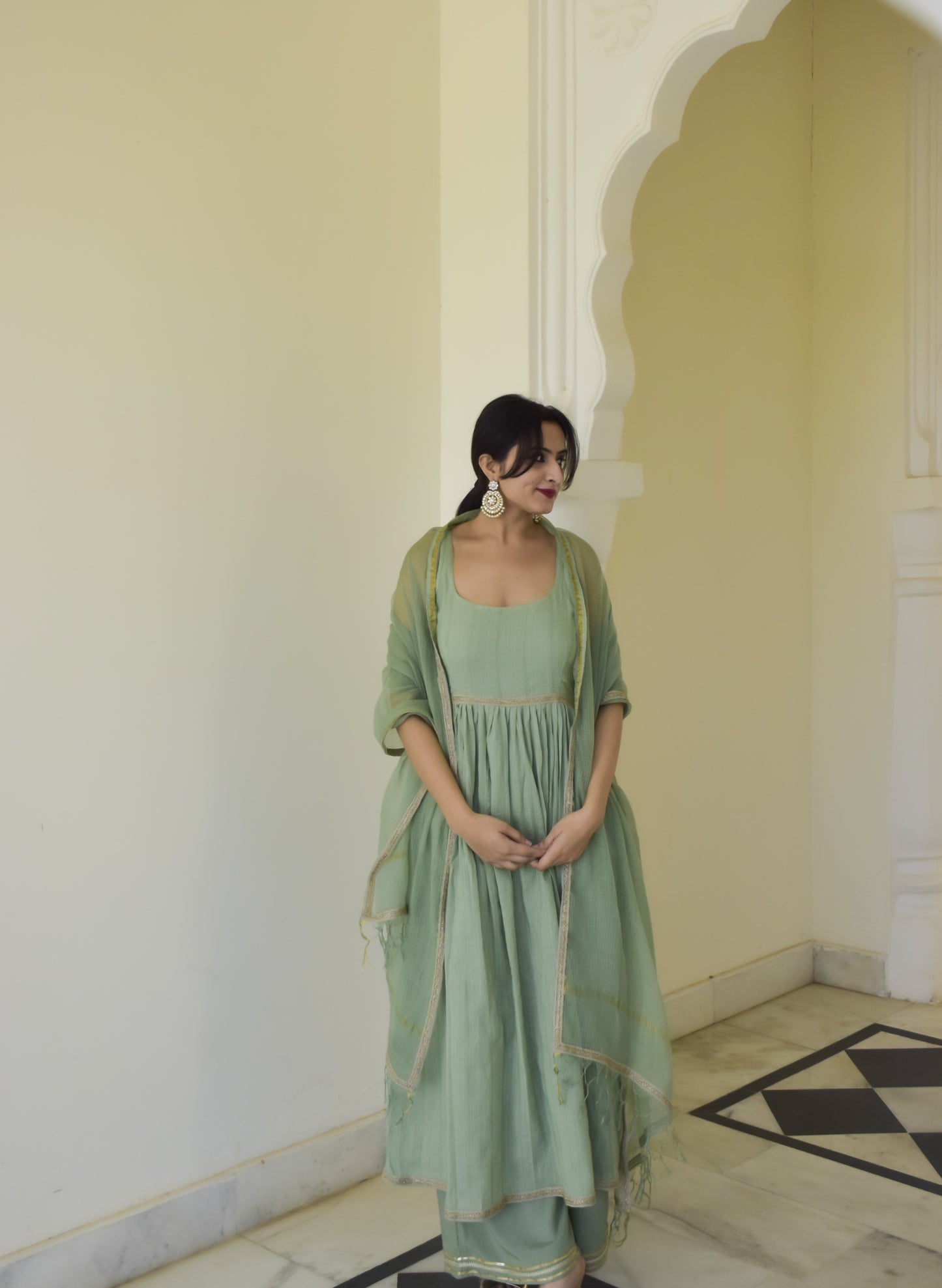 Pista Colour Anarkali Suit