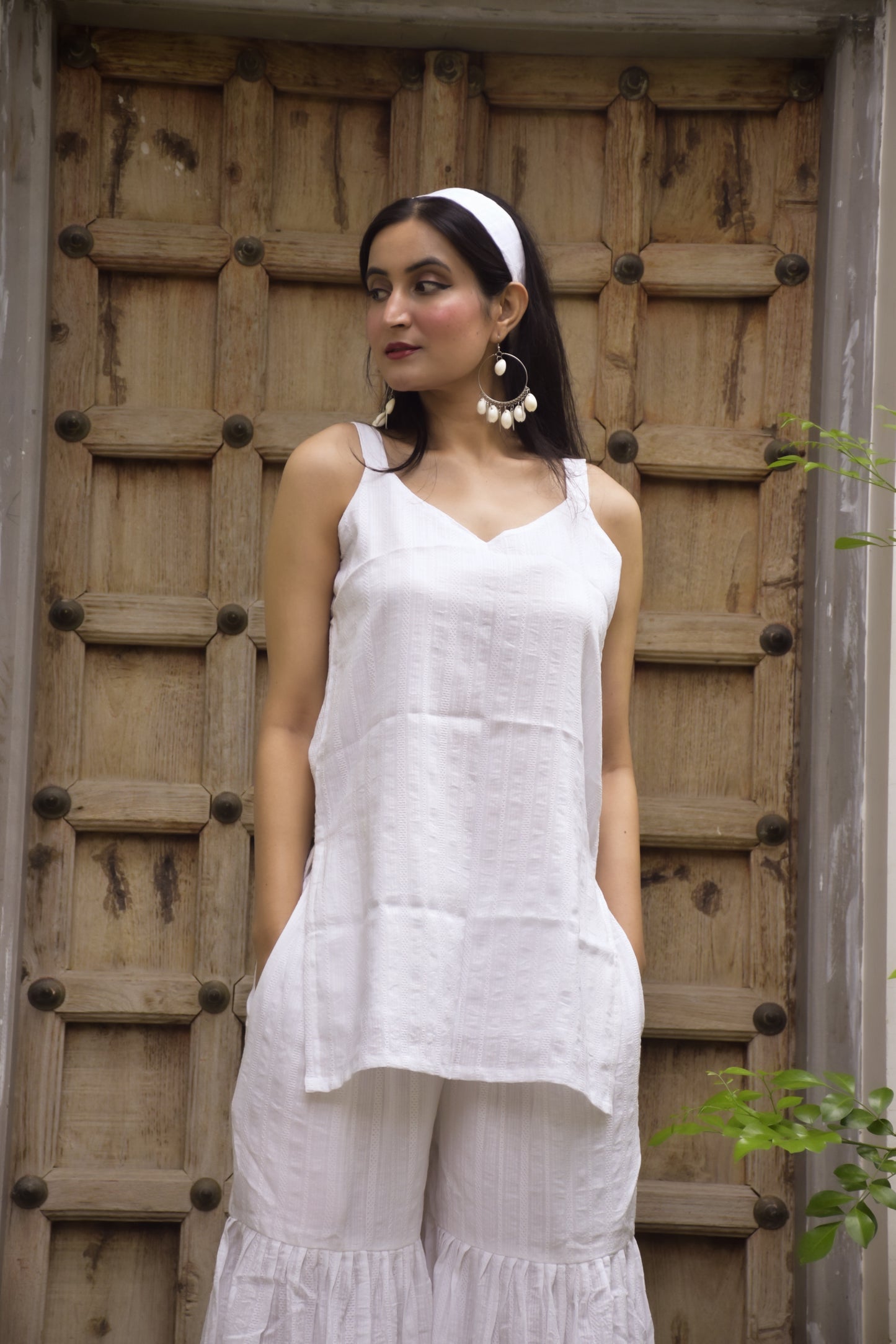 Scarlet White Sharara Set