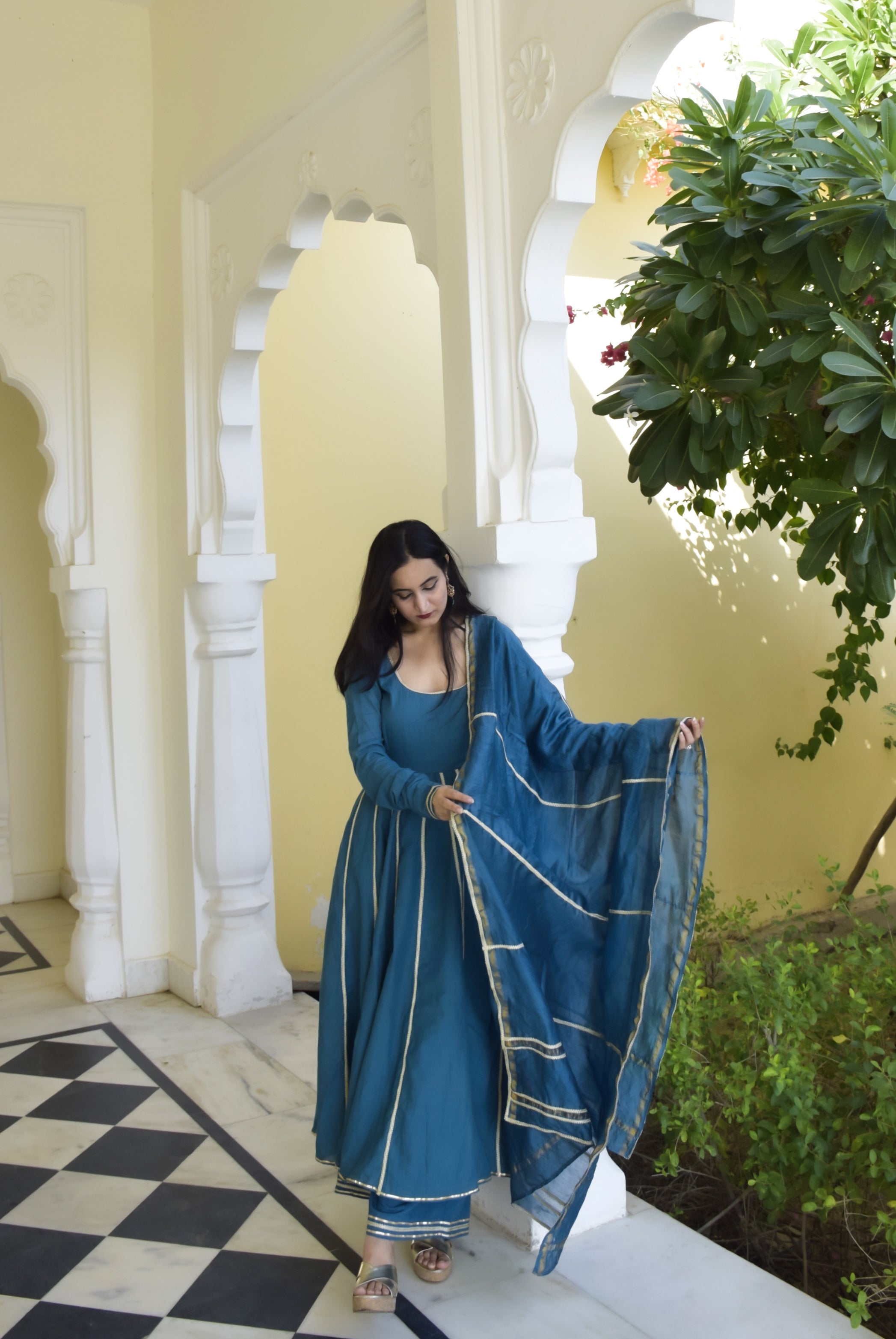 Peacock Green Anarkali Set Peacock Green Anarkali Set
