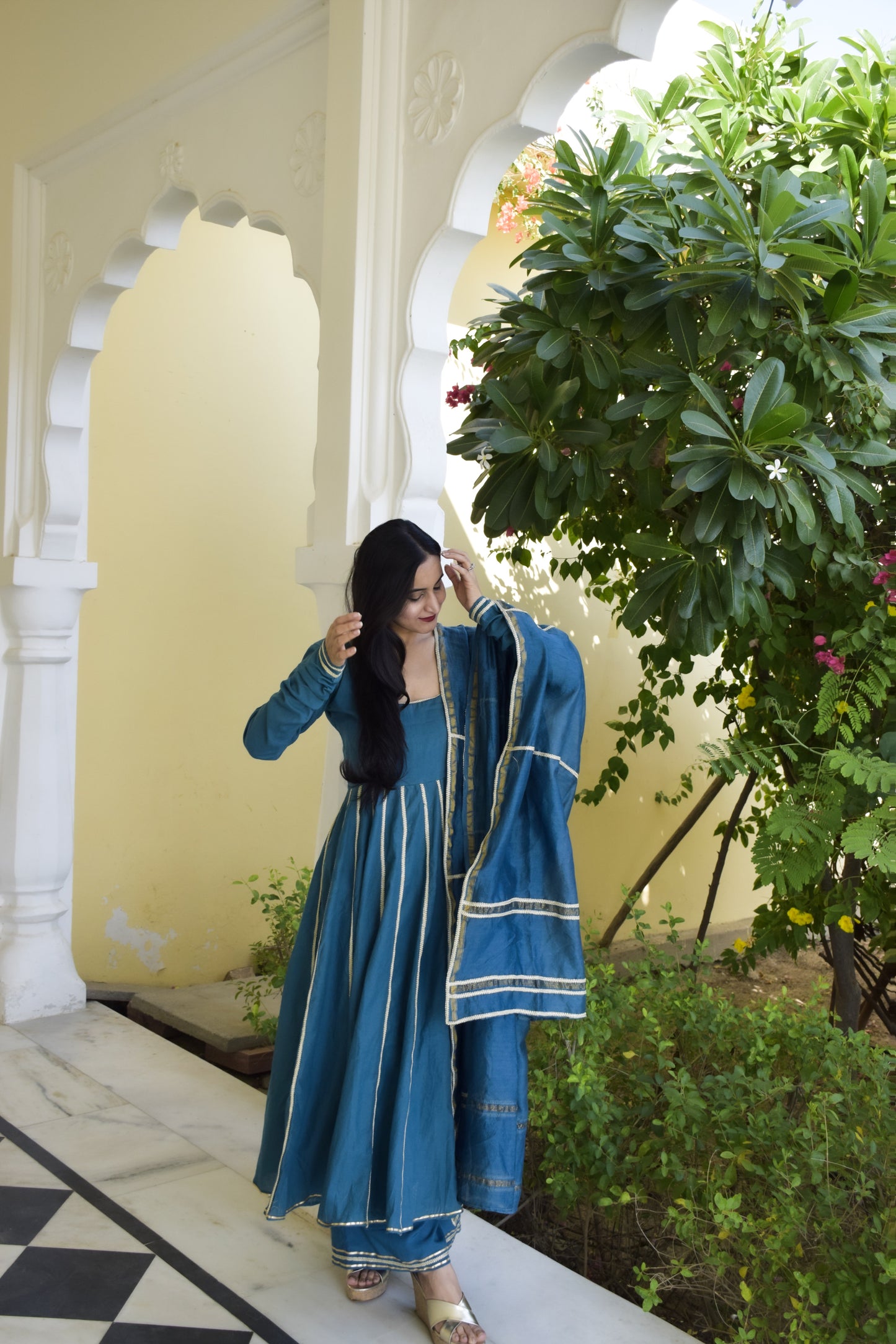 Peacock Green Anarkali Set