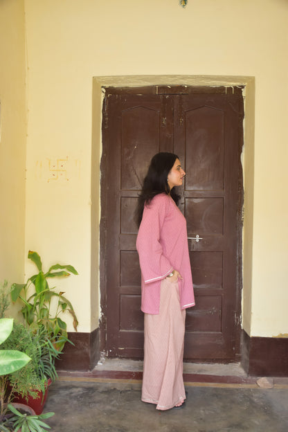 Blush Pink Cotton Kurta Set