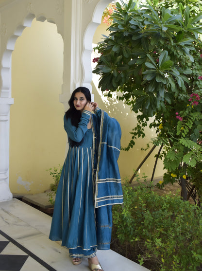 Peacock Green Anarkali Set