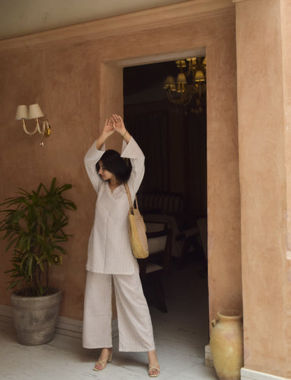 Brown Stripe Coord Set