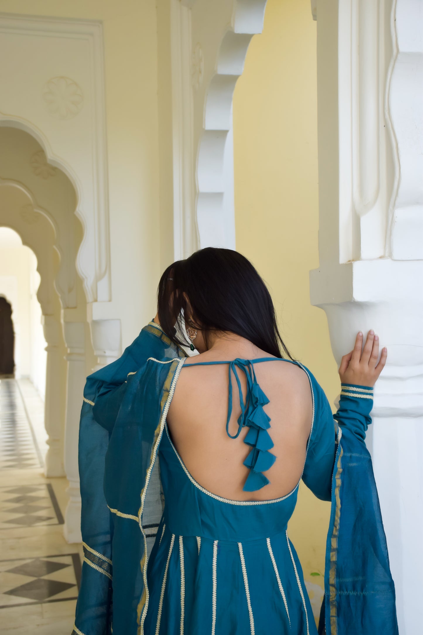 Peacock Green Anarkali Set