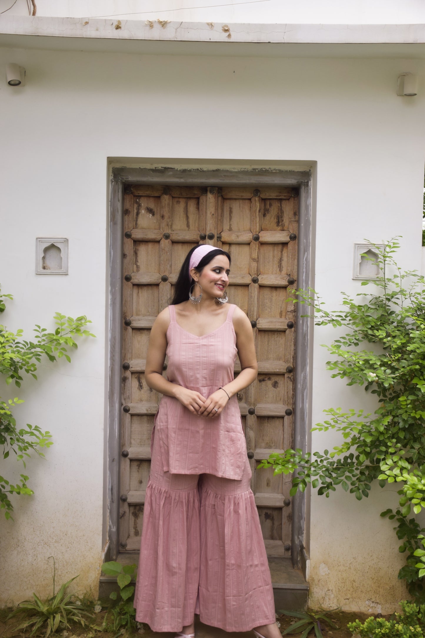 Scarlet Pink Sharara set