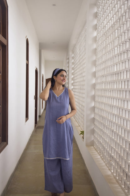 Irina Cornflower Blue Kurta Ser