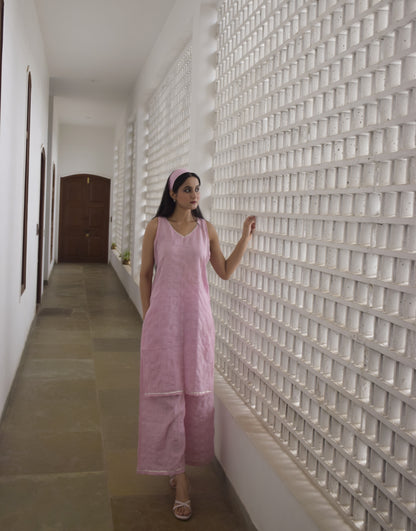 Scarlet pink kurta set