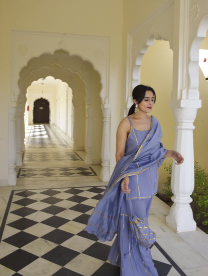 Cornflower Blue Sharara Set