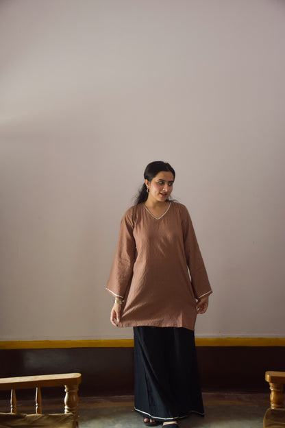 Brown & Black Kurta Set