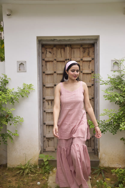 Scarlet Pink Sharara set