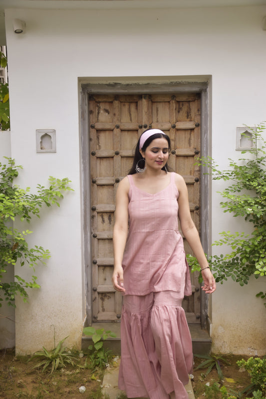 Scarlet Pink Sharara set