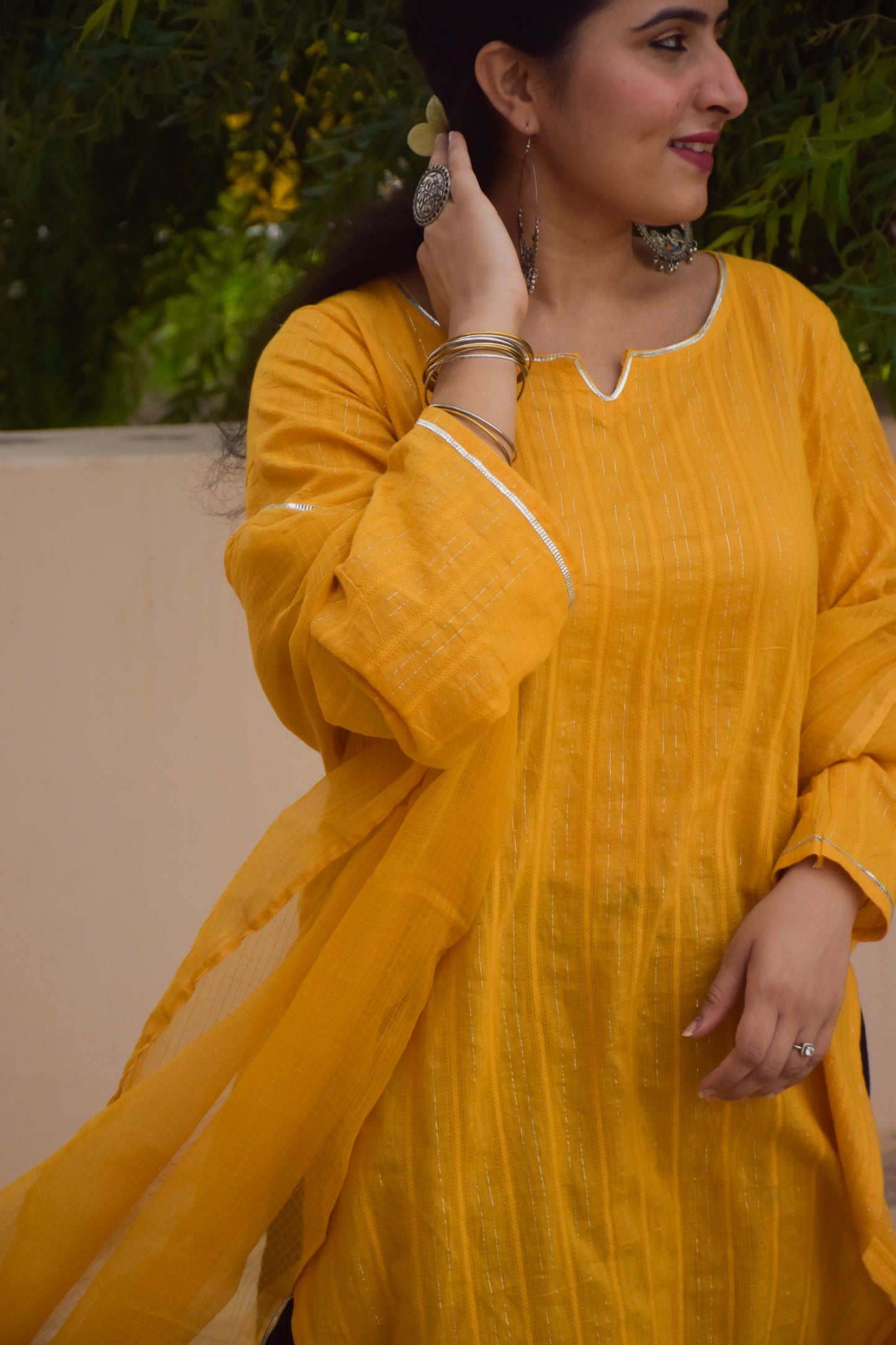 Mustard & Black Gota Suit Set