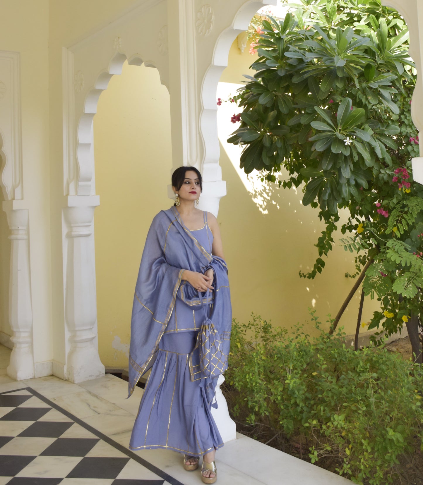 Cornflower Blue Sharara Set