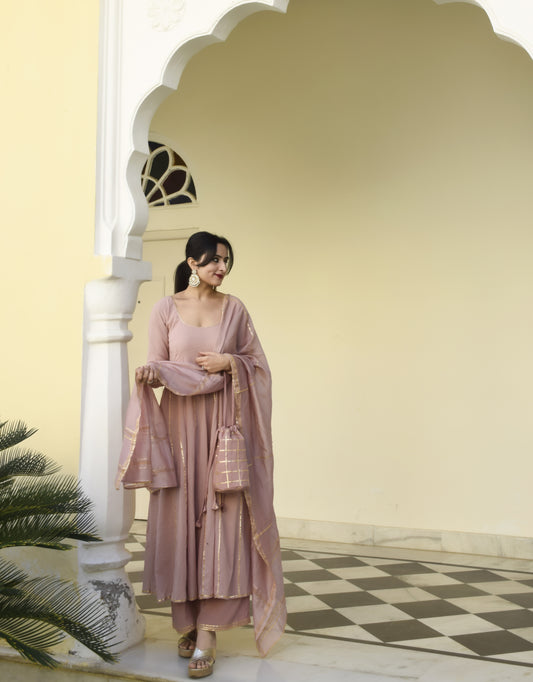 Blush Pink Gotapatti Anarkali Set