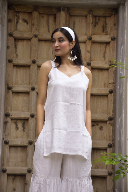 Scarlet White Sharara Set