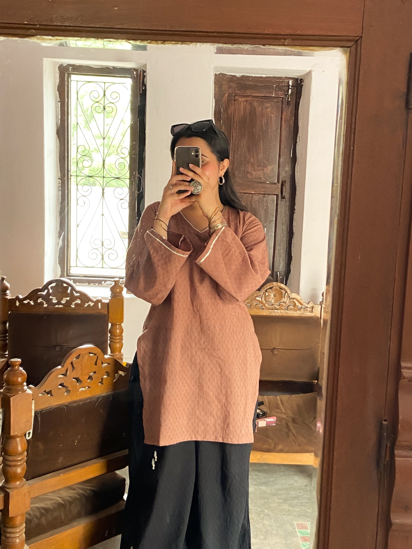 Brown & Black Kurta Set