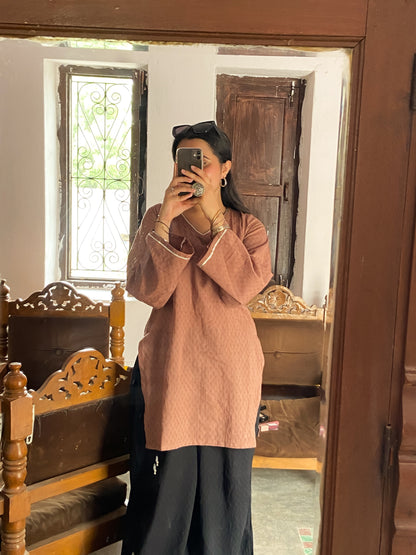 Brown & Black Kurta Set