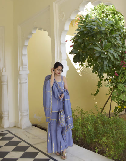 Cornflower Blue Sharara Set