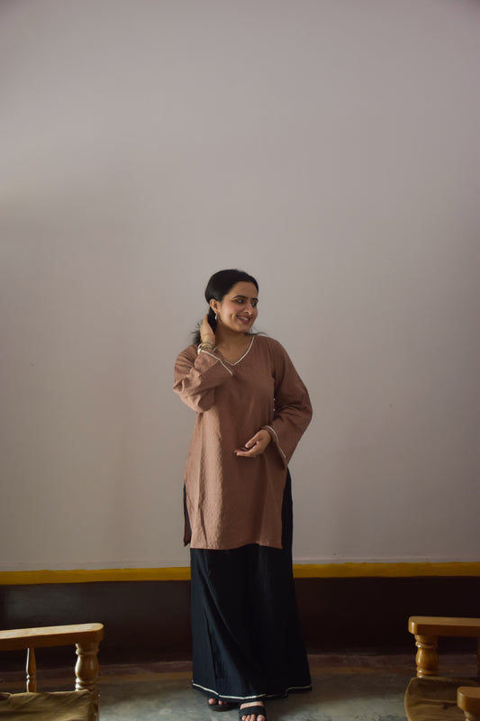 Brown & Black Kurta Set